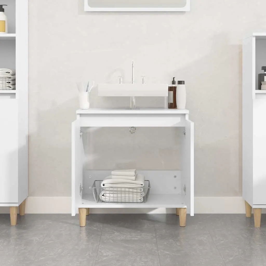 Bathroom Vanity Unit Sink Cabinet Storage Engineered Wood 58x33x60cm White