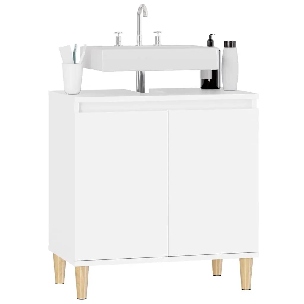 Bathroom Vanity Unit Sink Cabinet Storage Engineered Wood 58x33x60cm White
