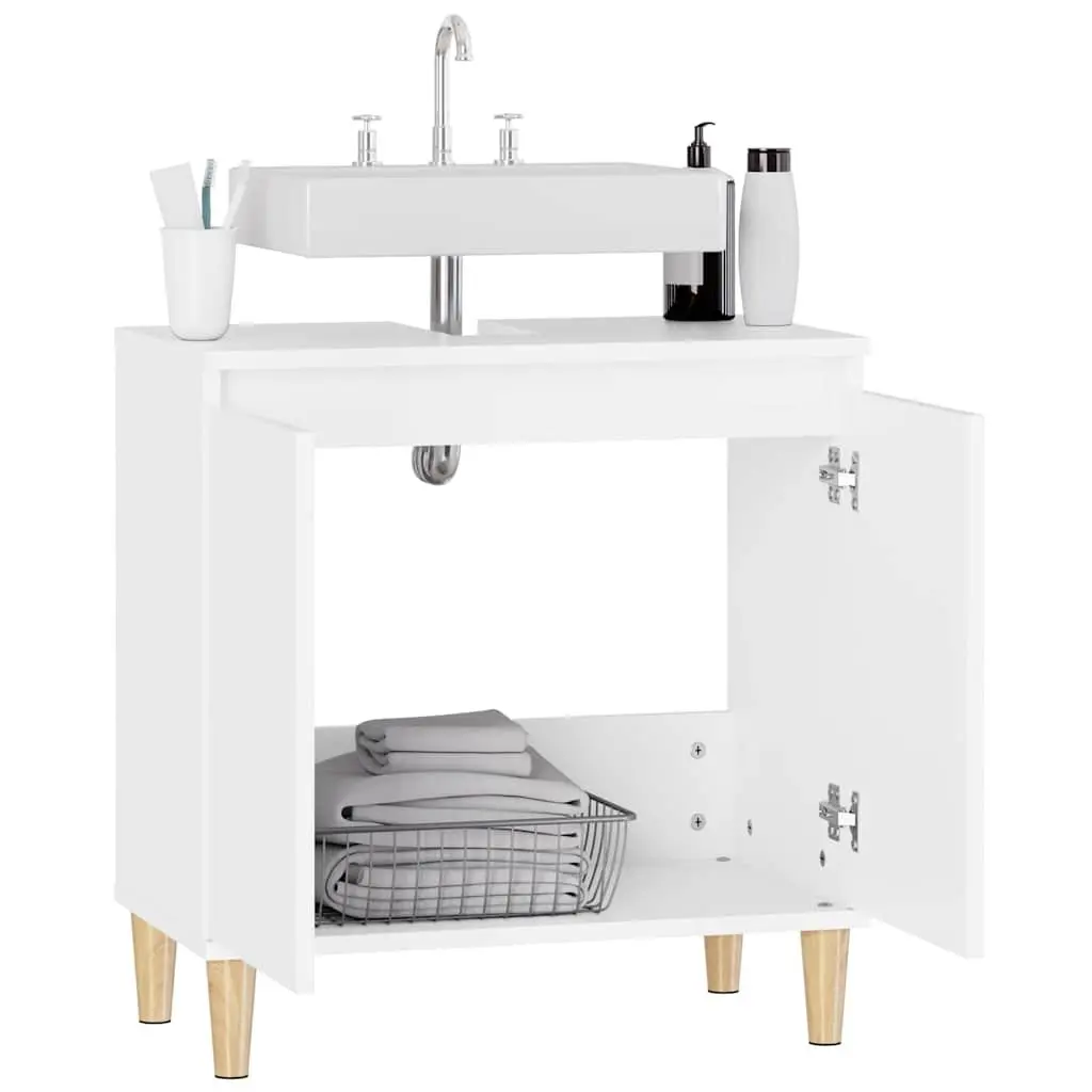 Bathroom Vanity Unit Sink Cabinet Storage Engineered Wood 58x33x60cm White