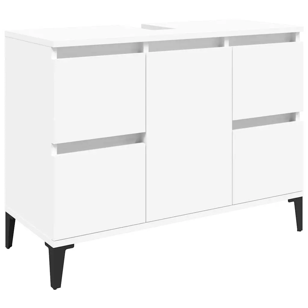 Bathroom Sink Cabinet Storage Vanity Unit 80x33x60cm White Engineered Wood