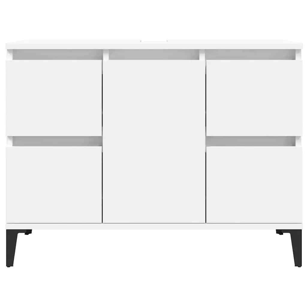 Bathroom Sink Cabinet Storage Vanity Unit 80x33x60cm White Engineered Wood