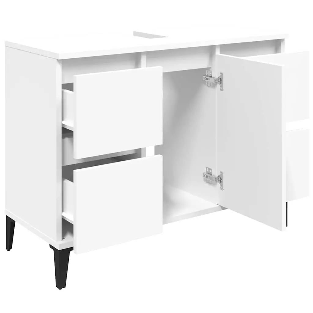 Bathroom Sink Cabinet Storage Vanity Unit 80x33x60cm White Engineered Wood