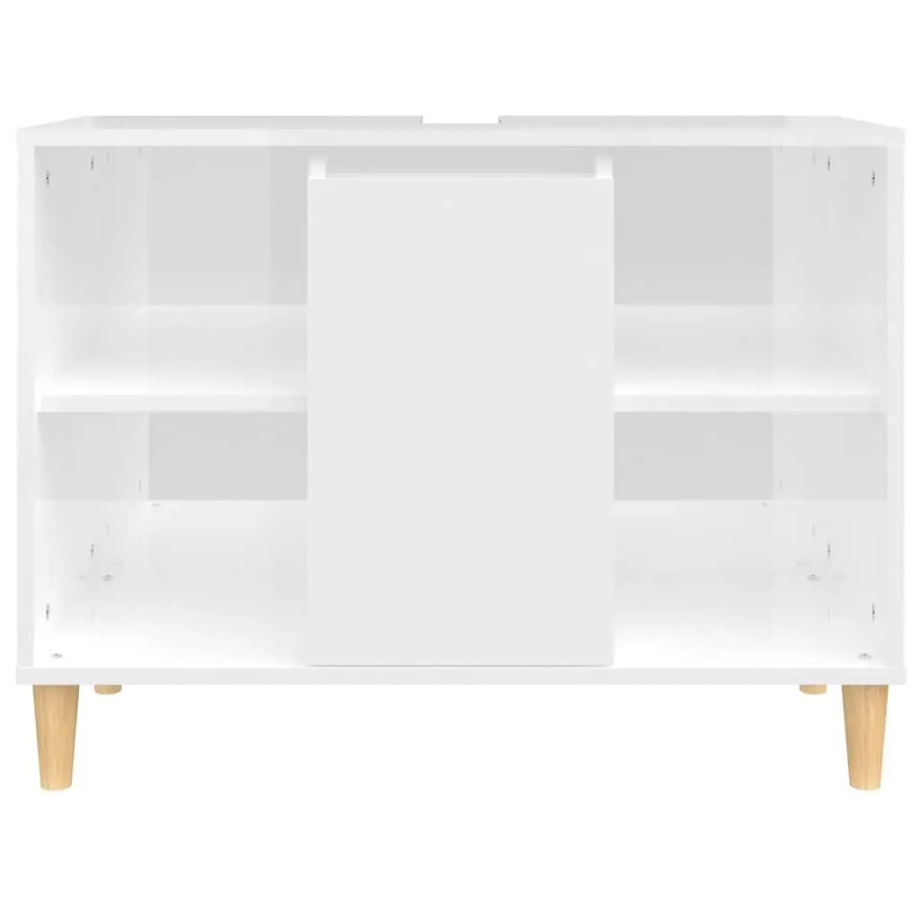 Bathroom Sink Cabinet Storage Vanity Unit 80x33x60 cm High Gloss White