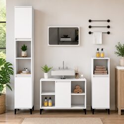 Reliable White Bathroom Vanity Cabinet 80x33x60cm