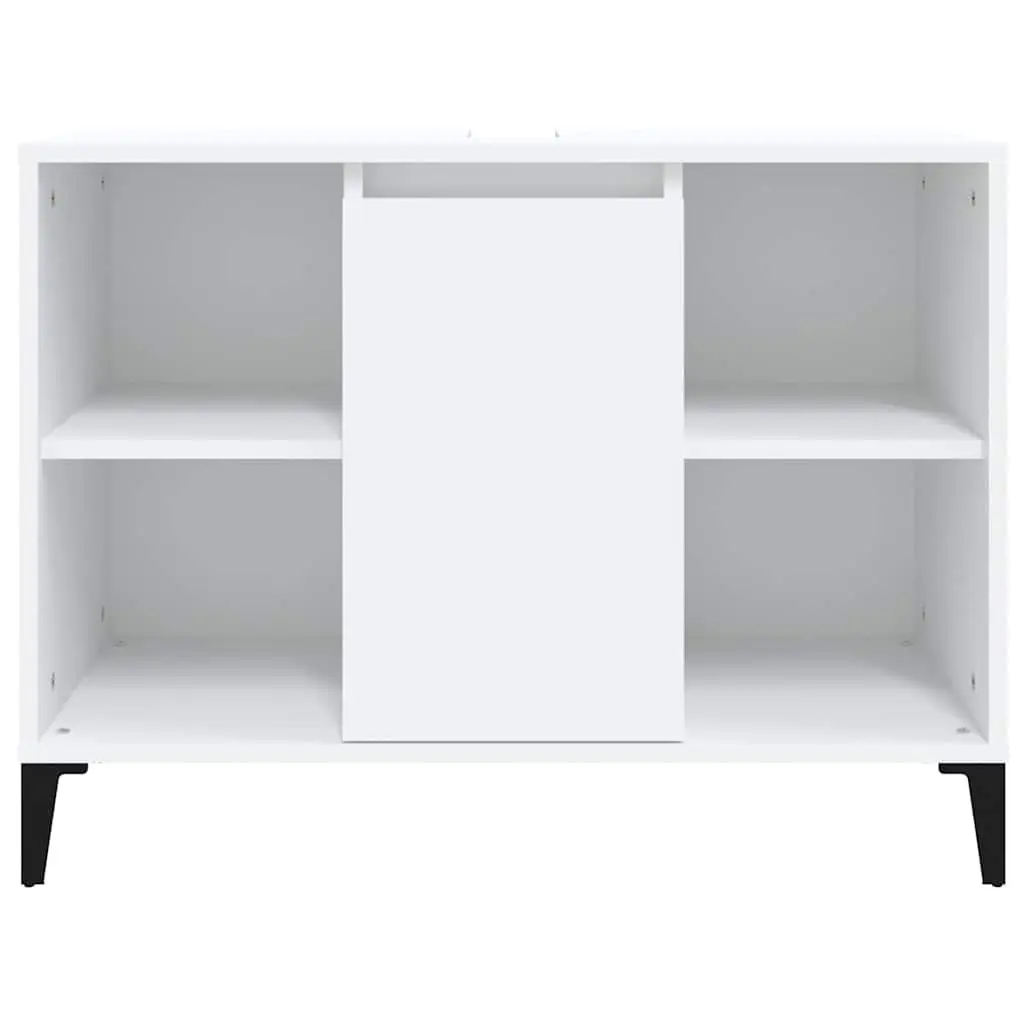 Bathroom Sink Cabinet White Engineered Wood 80x33x60cm Vanity Unit Storage