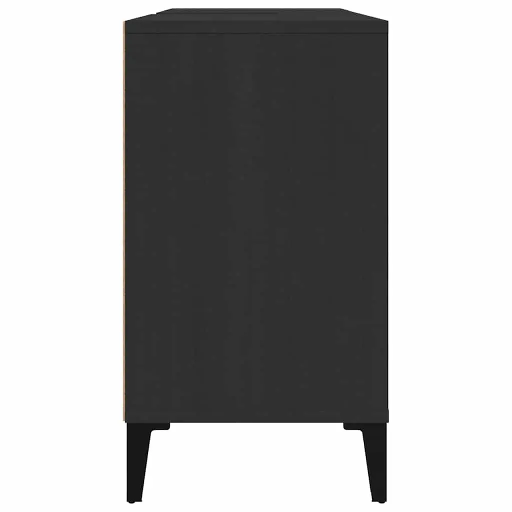 Bathroom Sink Cabinet Storage Engineered Wood 80x33x60cm Black