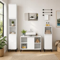 Reliable Bathroom Sink Cabinet High Gloss White Vanity Unit 80x33x60 cm