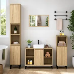 Reliable Brown Bathroom Vanity Cabinet for Storage