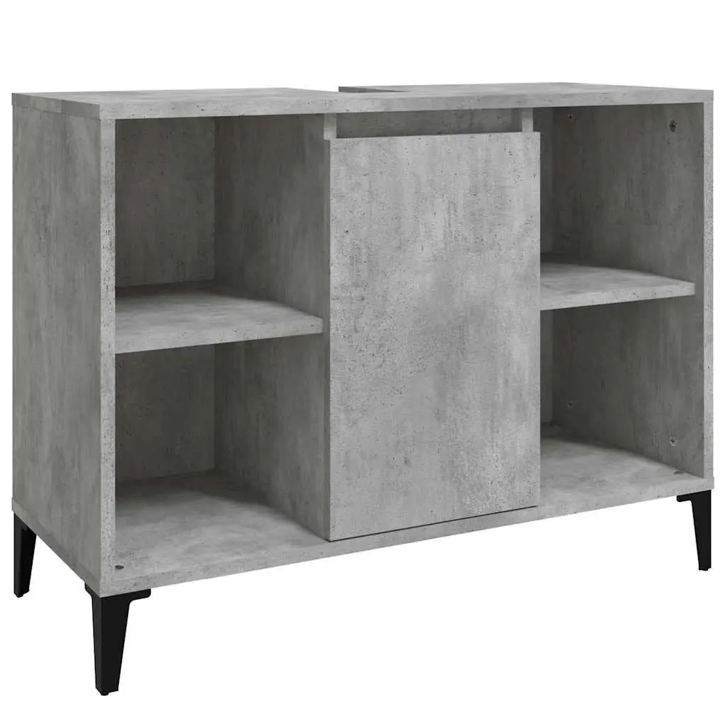 Bathroom Sink Cabinet Storage Grey 80x33x60cm Engineered Wood