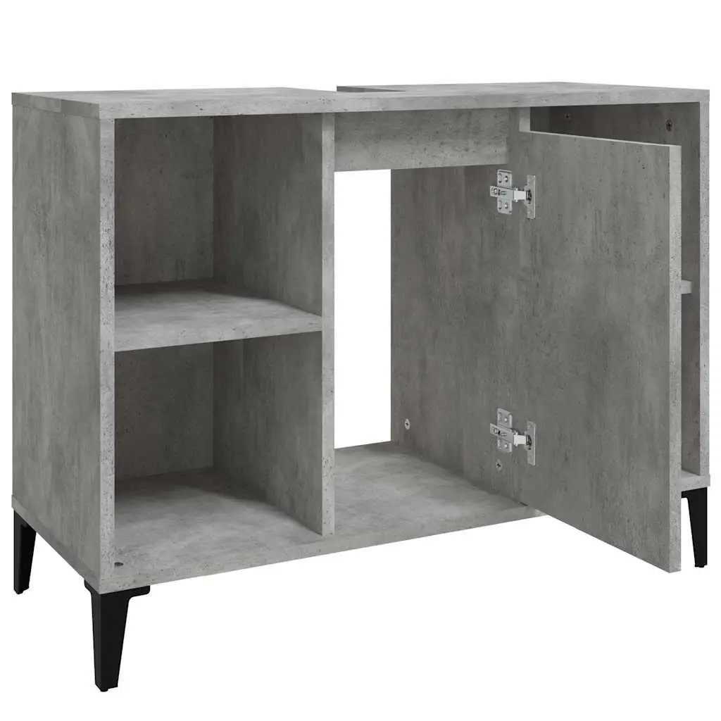Bathroom Sink Cabinet Storage Grey 80x33x60cm Engineered Wood