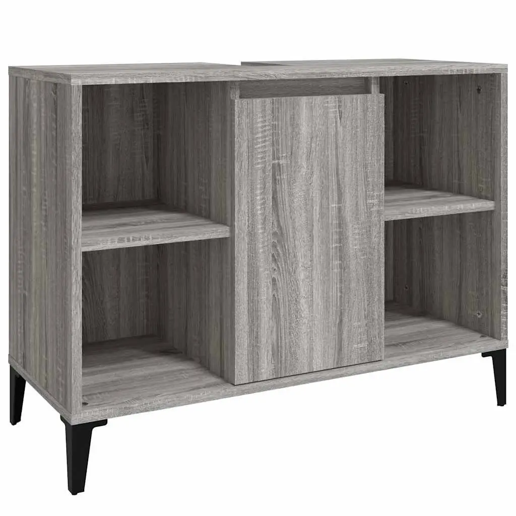 Bathroom Sink Cabinet Storage Engineered Wood 80x33x60 cm Grey