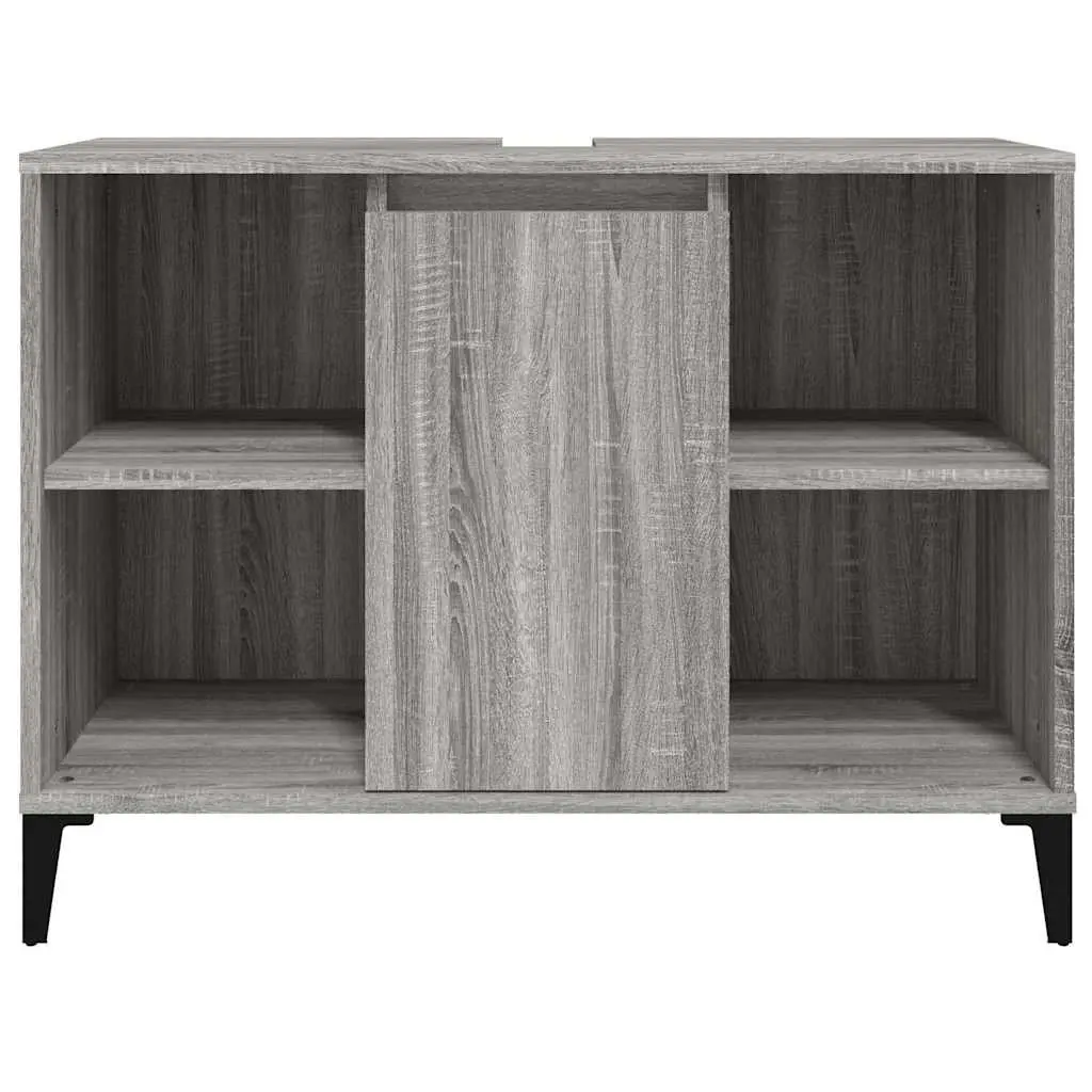 Bathroom Sink Cabinet Storage Engineered Wood 80x33x60 cm Grey