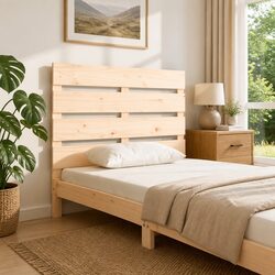 100cm Wooden Headboard with Slatted Pine Design for Comfort