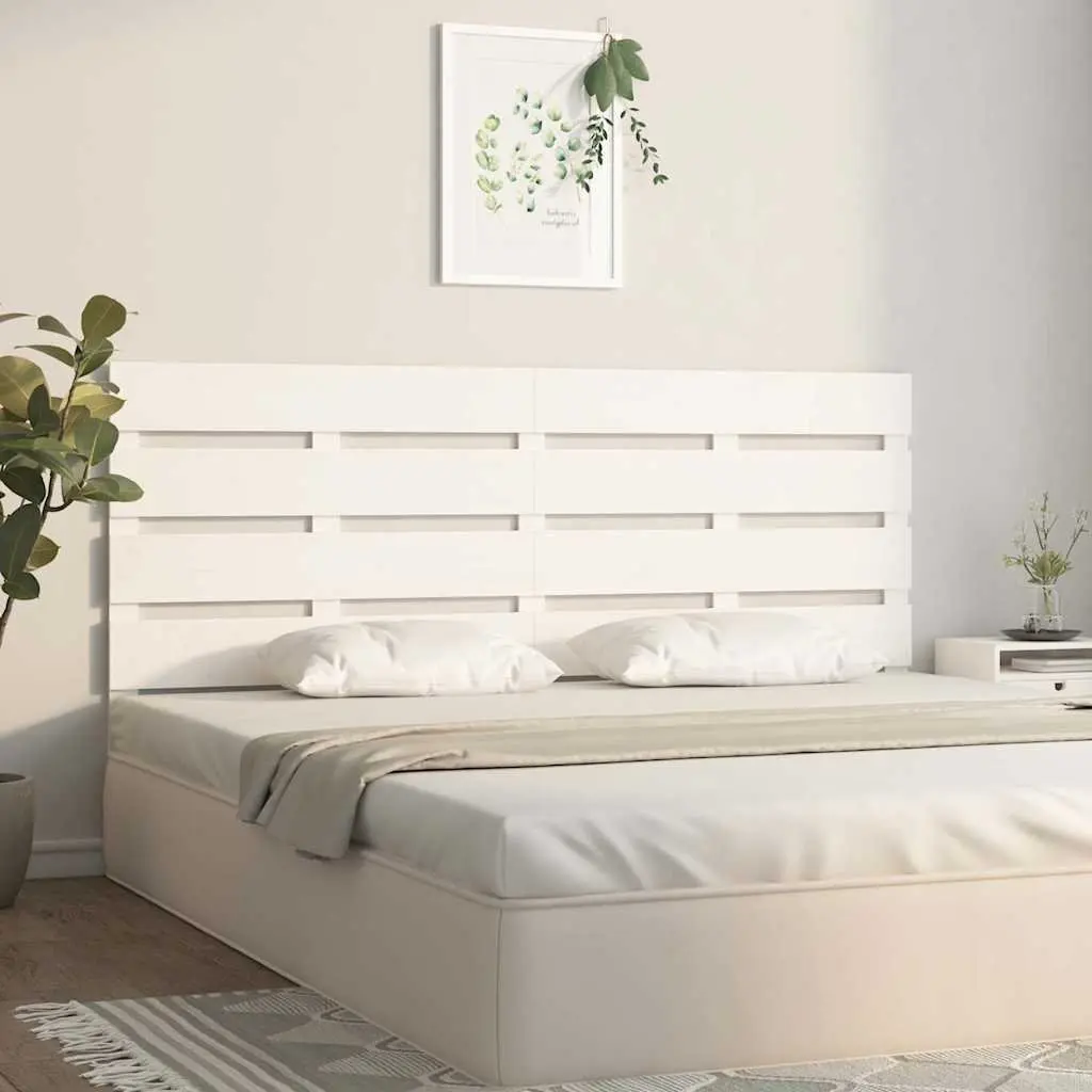 White Wooden Headboard 150cm Slatted Style