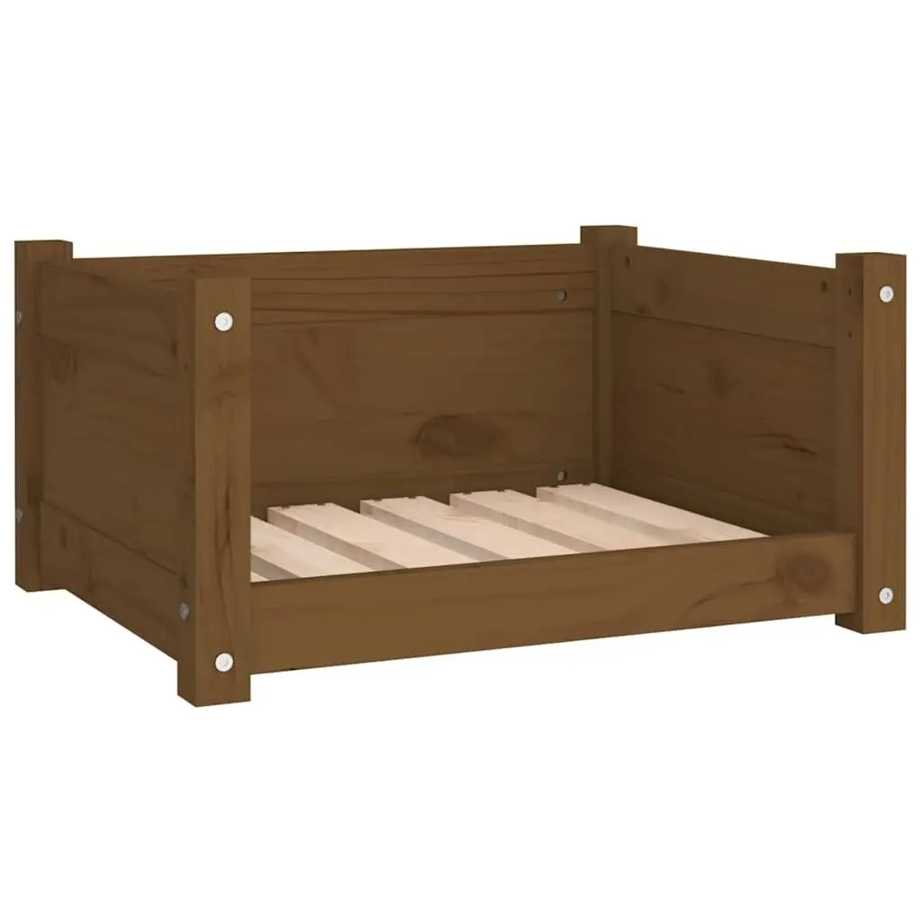 Dog Bed Wooden Rectangular Pet Sleep Nest Brown 55.5 x 45.5 x 28 cm