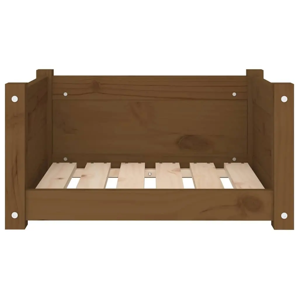 Dog Bed Wooden Rectangular Pet Sleep Nest Brown 55.5 x 45.5 x 28 cm