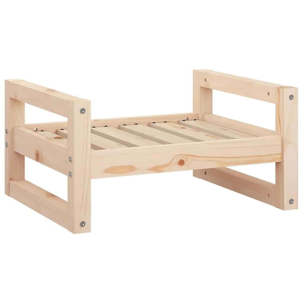 Dog Bed Rectangular Solid Pine Wood Brown