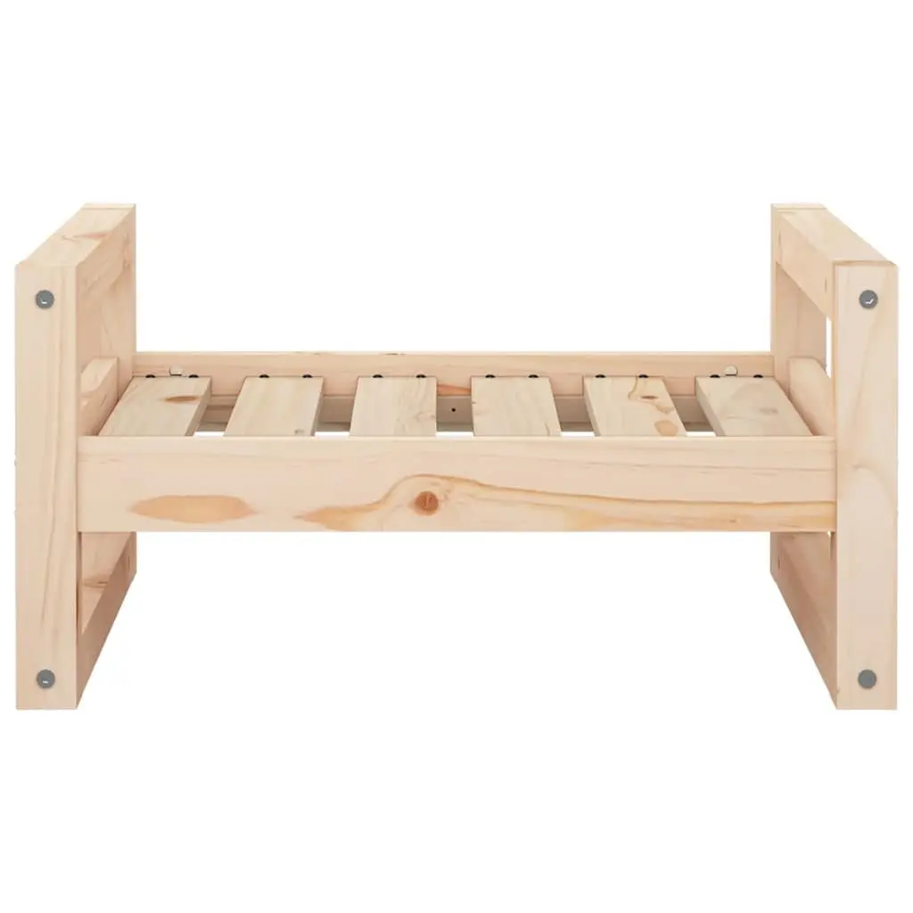 Dog Bed Rectangular Solid Pine Wood Brown