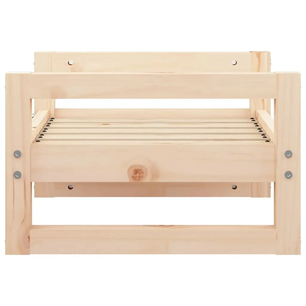 Dog Bed Rectangular Solid Pine Wood Brown
