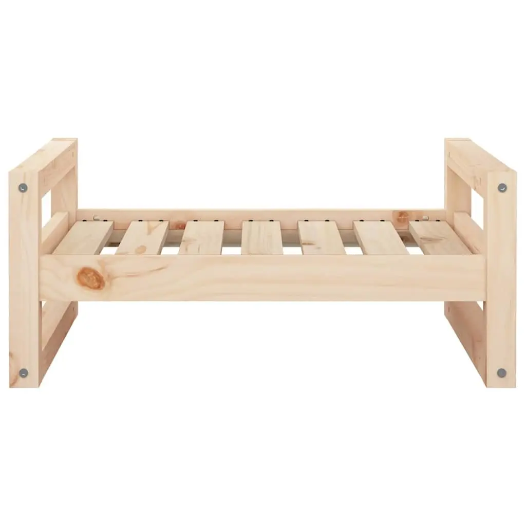 Dog Bed Elevated Rectangular Solid Pine Wood Brown