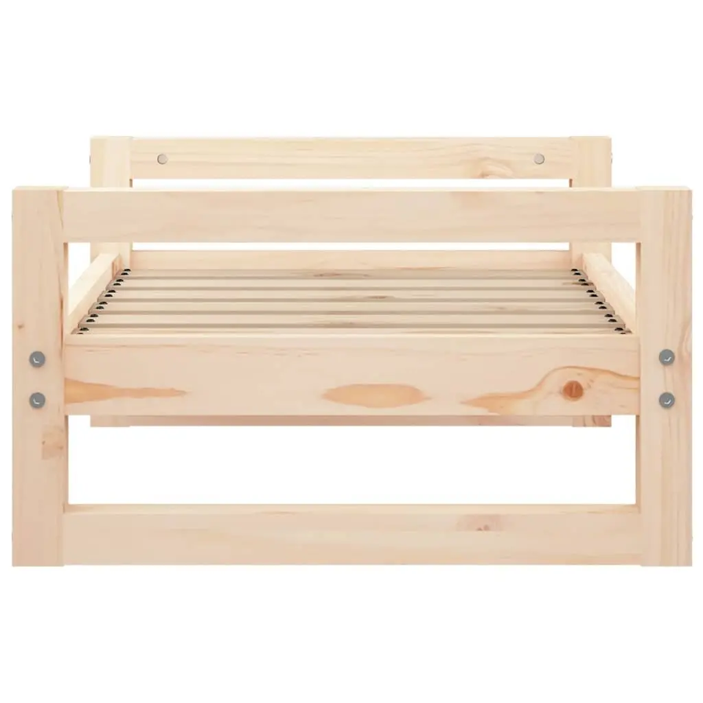 Dog Bed Elevated Rectangular Solid Pine Wood Brown