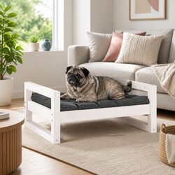 Comforting Dog Bed with Solid Wood Frame