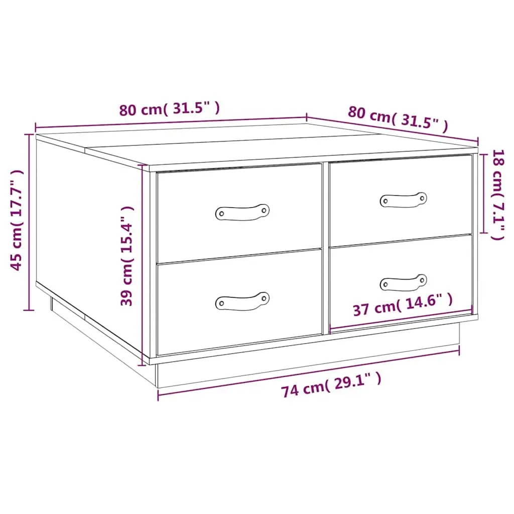 Coffee Table with Storage Drawers in Brown