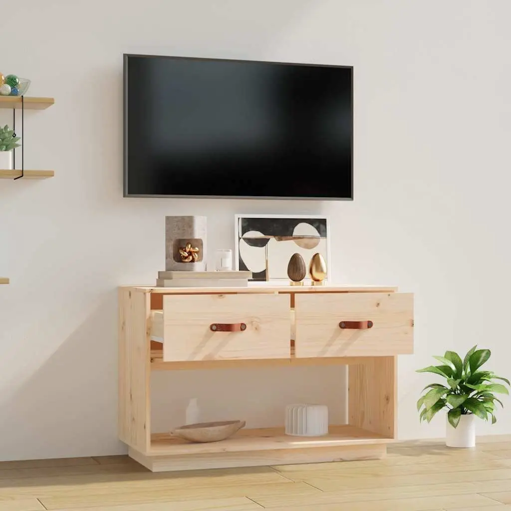 TV Cabinet Solid Wood Pine Storage Unit 90x40x60 cm Brown
