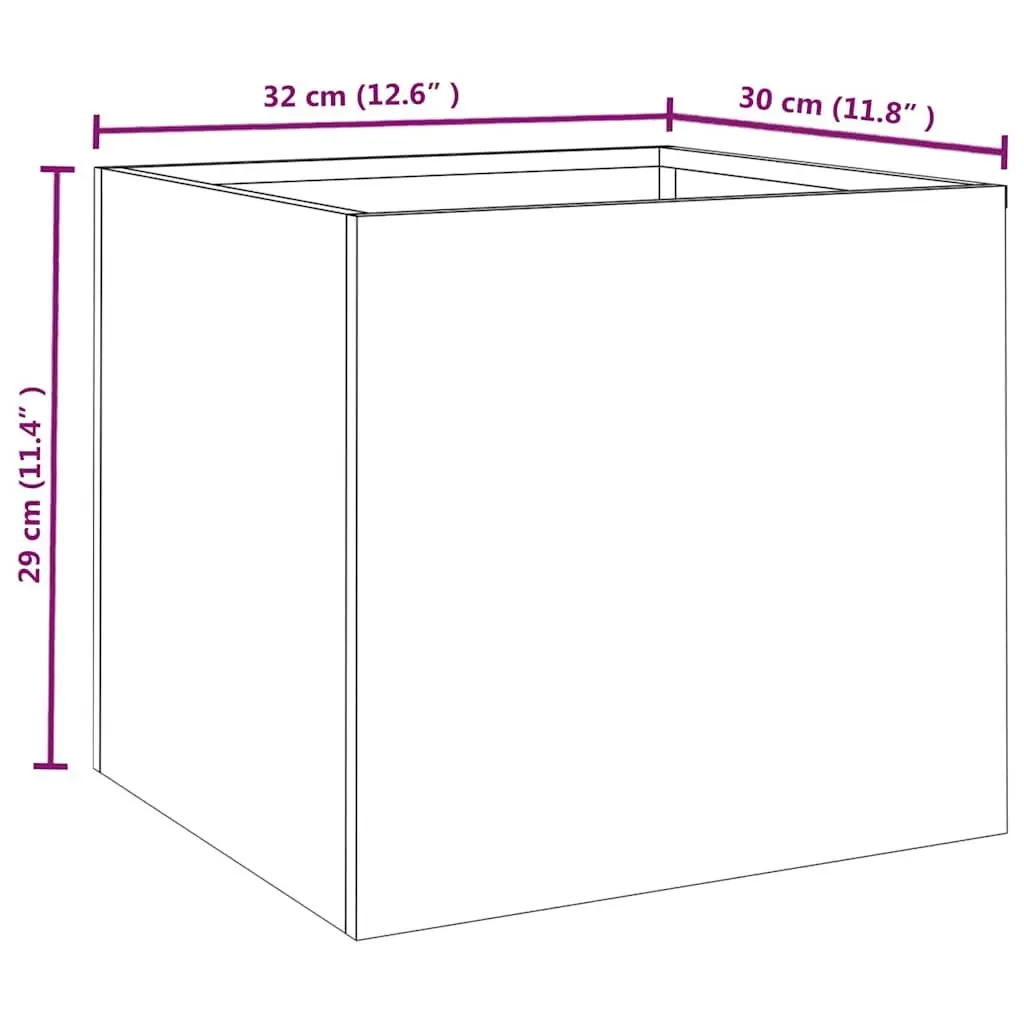 Corten Steel Planter Raised Bed 32x30x29 cm Brown Garden Flower Box Outdoor