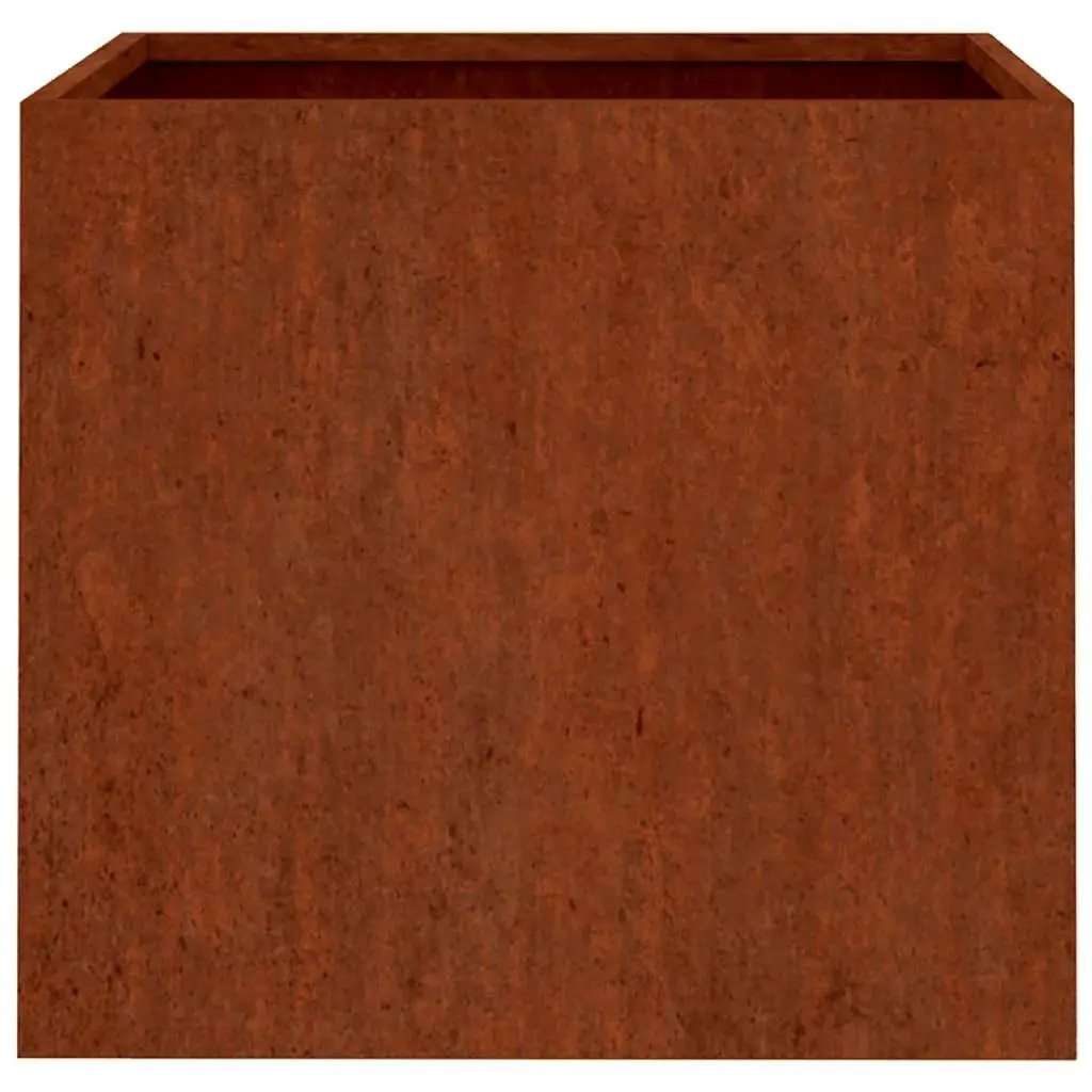 Planters Garden Flower Box 42x40x39 cm Brown Steel Container 2 pcs
