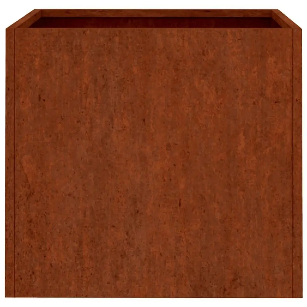 Corten Steel Planter Box Outdoor Decorative Garden Flower Box 49x47x46cm Brown