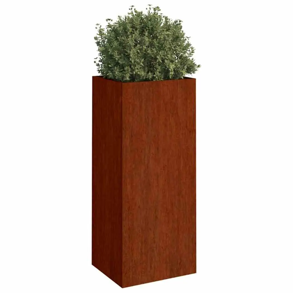 Corten Steel Planter Box Outdoor Garden Raised Bed Brown 32 x 29 x 75 cm