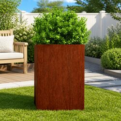 Reliable Corten Steel Planter 52x48x75cm for Your Garden