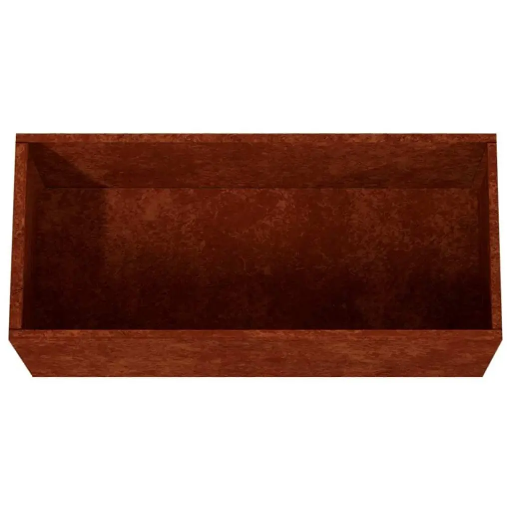 Corten Steel Planter Outdoor Flower Box 62x30x29 cm Brown