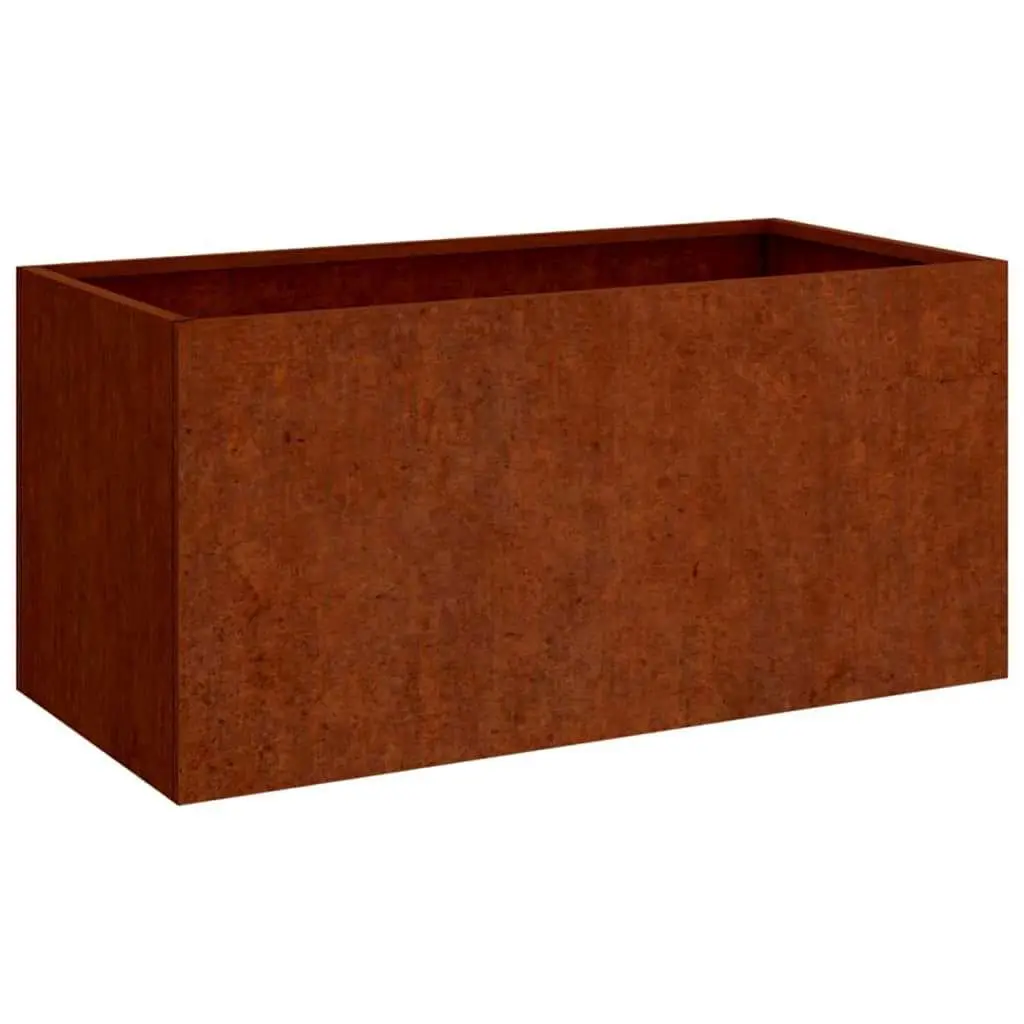 Corten Steel Planter Garden Raised Bed 62x40x39cm Brown