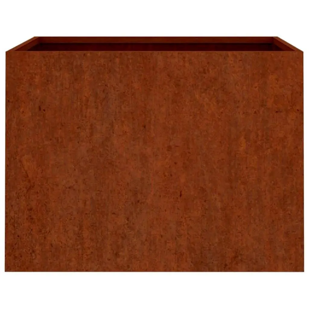 Corten Steel Planter Box Outdoor Garden Flower Bed 62x47x46cm Brown