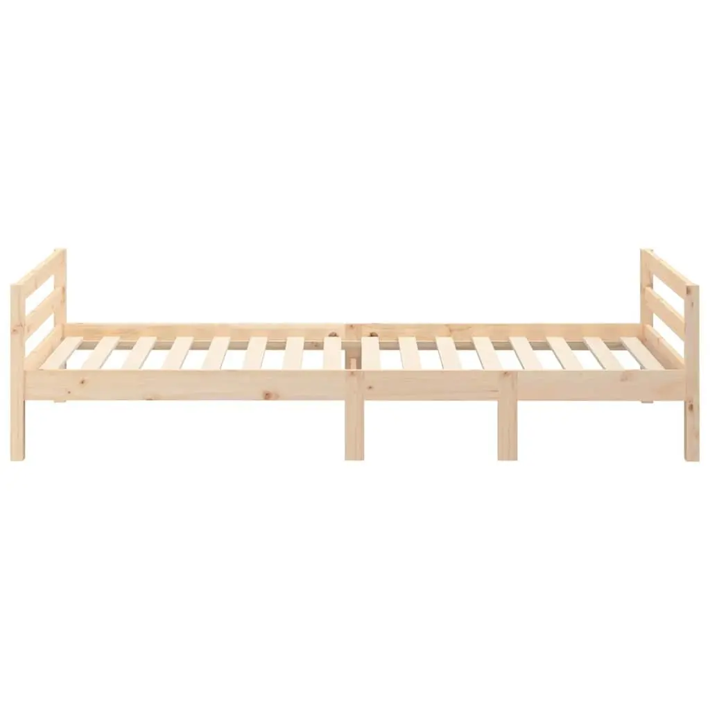 Solid Wood Pine Bed Frame 90x190 cm Brown Slatted Base Bedroom Furniture