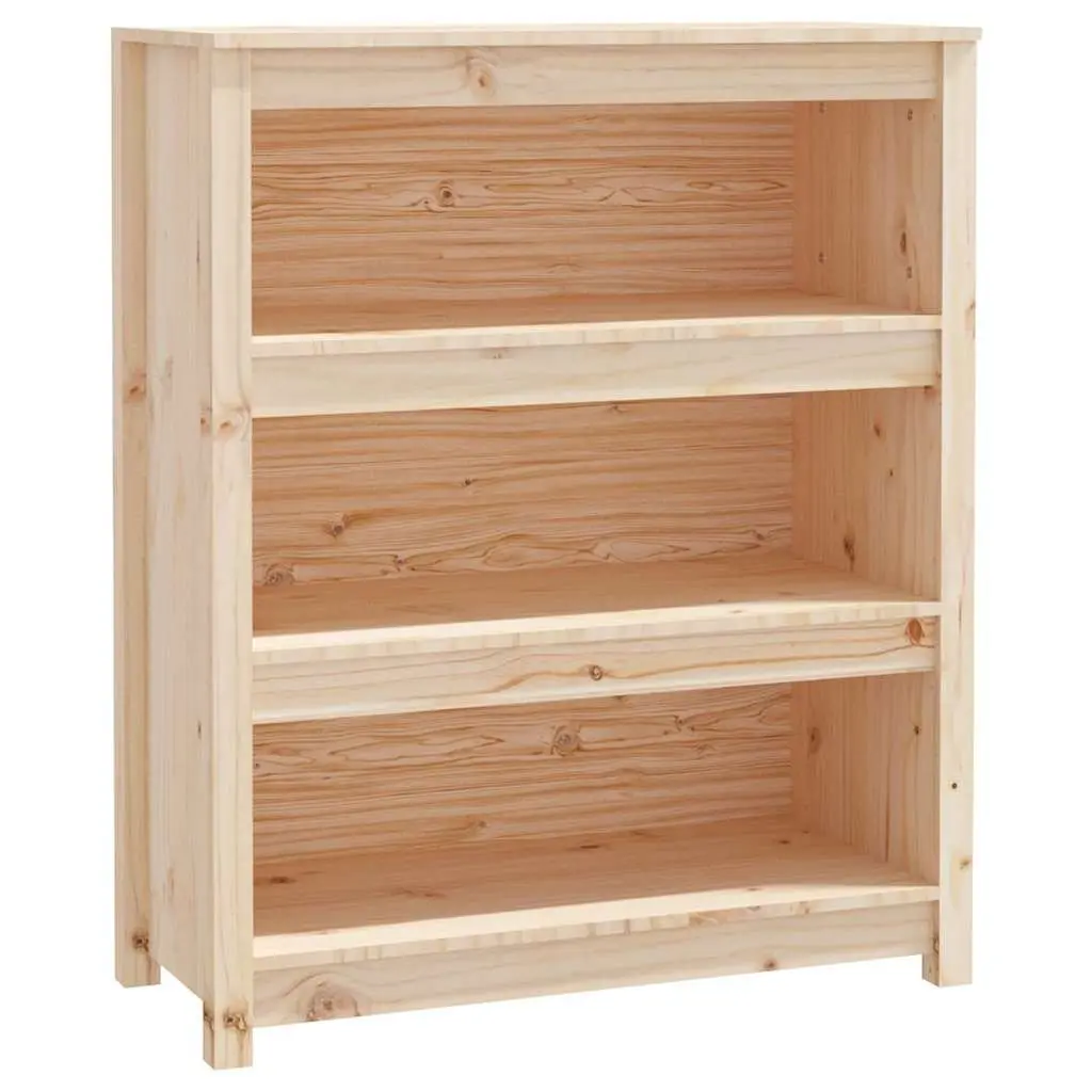Solid Wood Book Cabinet Storage Shelf 80x35x97cm Brown