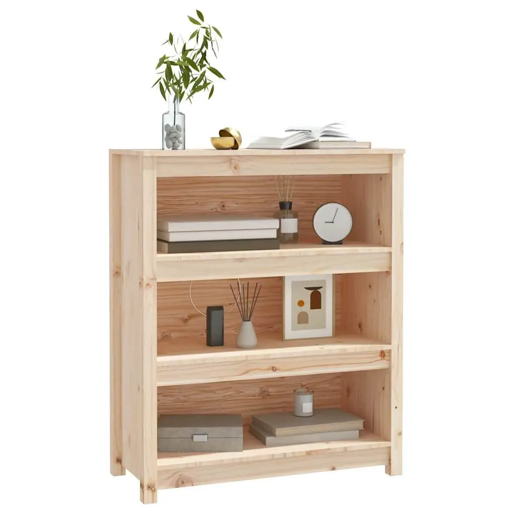 Solid Wood Book Cabinet Storage Shelf 80x35x97cm Brown