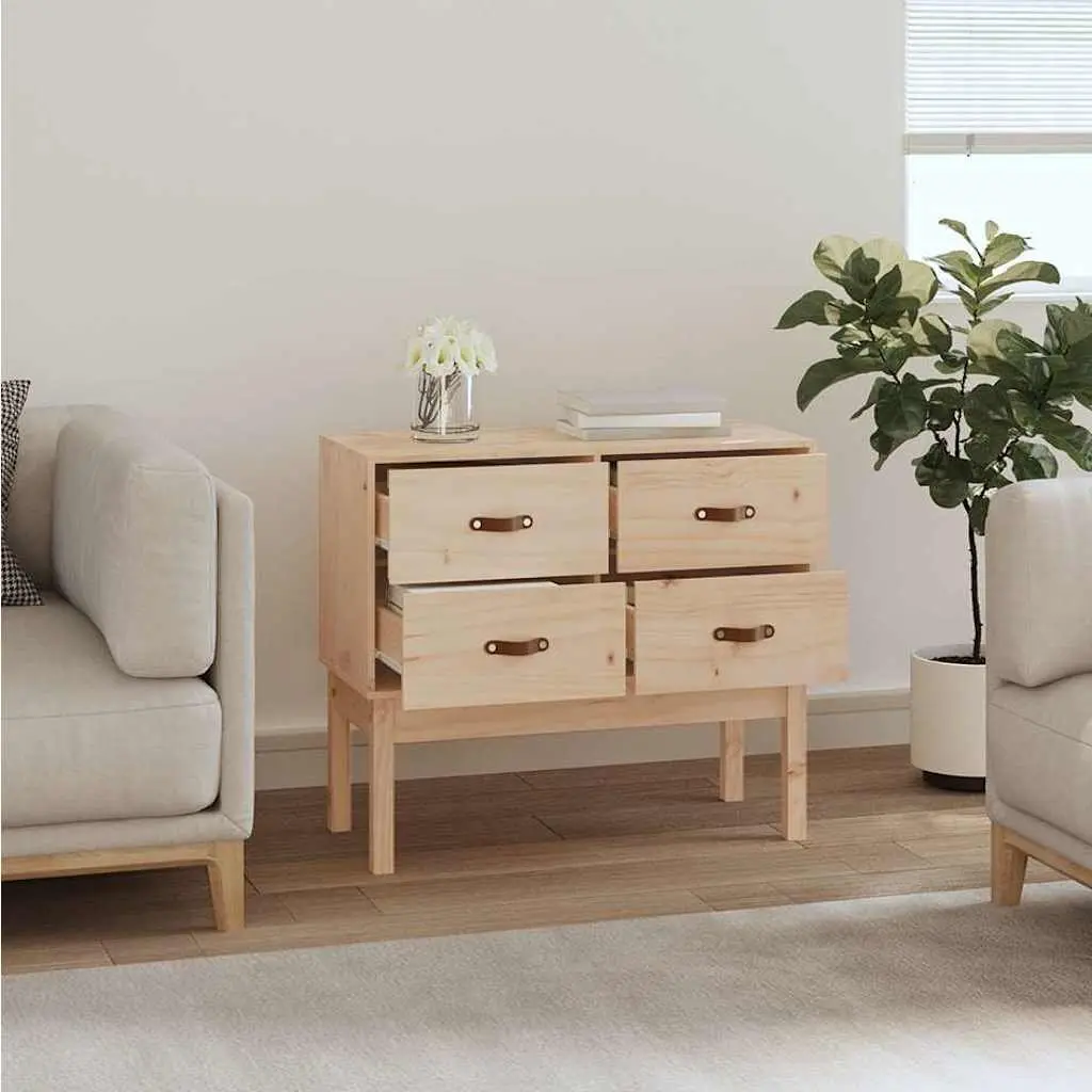 Console Cabinet Storage 90x40x78cm Solid Pine Wood Brown