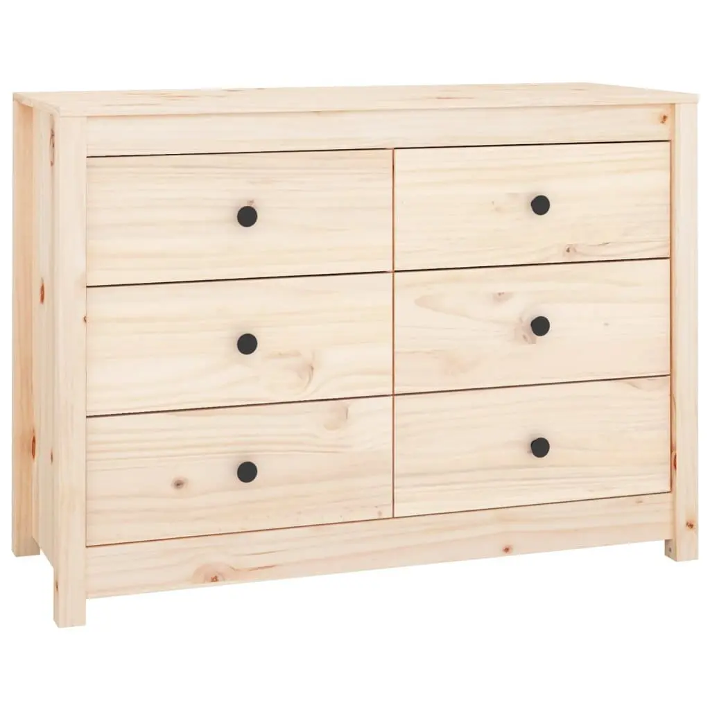 Side Cabinet Storage Drawers 100x40x72cm Brown Solid Wood Pine