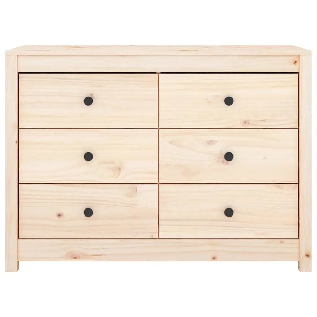 Side Cabinet Storage Drawers 100x40x72cm Brown Solid Wood Pine