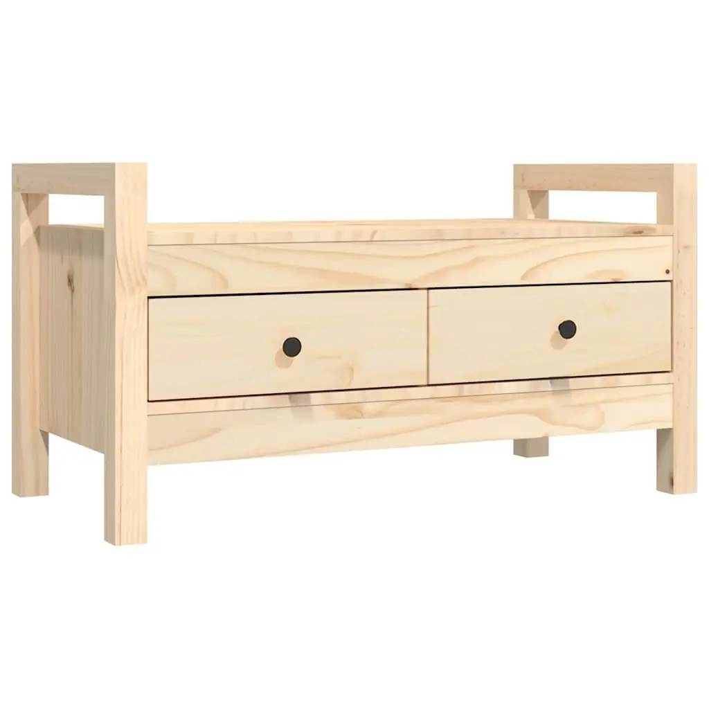 Hall Bench with Two Drawers for Storage