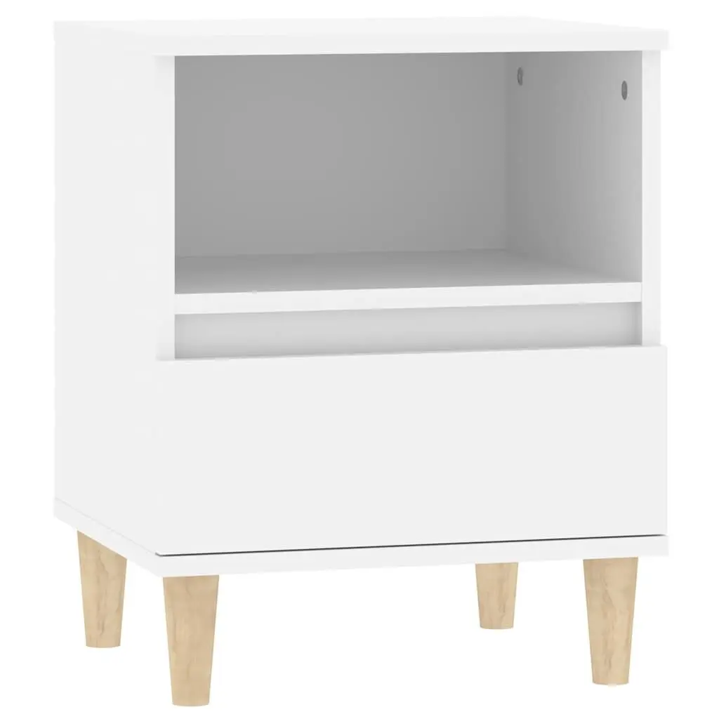 Bedside Cabinet Storage Nightstand 40x35x50cm White Engineered Wood