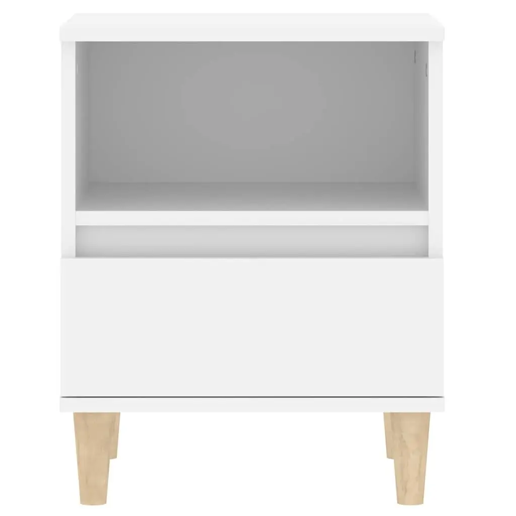 Bedside Cabinet Storage Nightstand 40x35x50cm White Engineered Wood