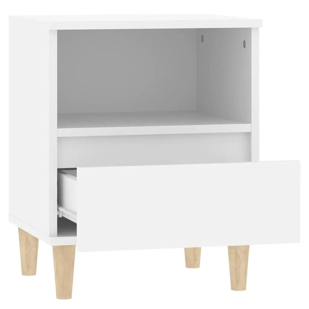 Bedside Cabinet Storage Nightstand 40x35x50cm White Engineered Wood