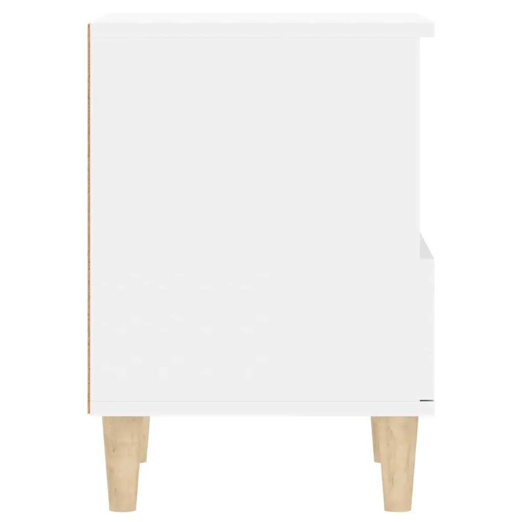 Bedside Cabinet Storage Nightstand 40x35x50cm White Engineered Wood