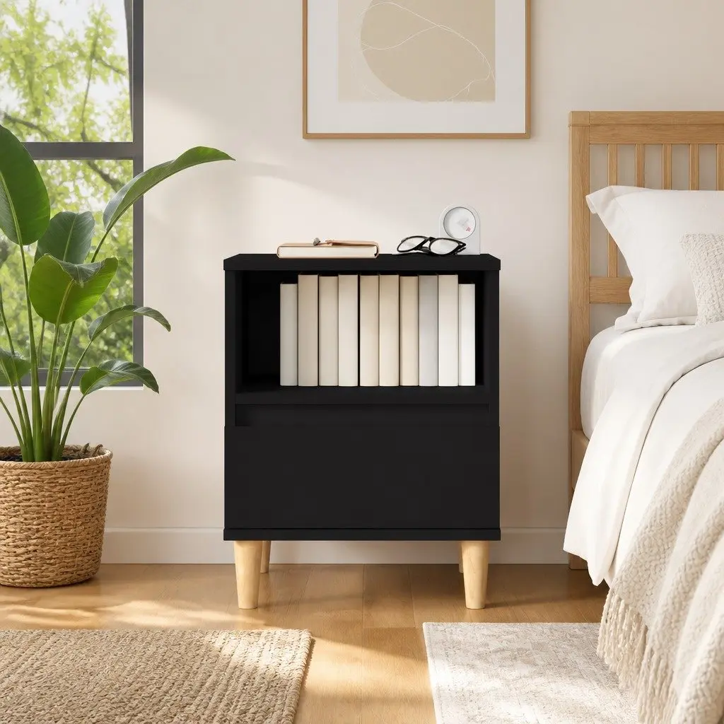 Black Bedside Table