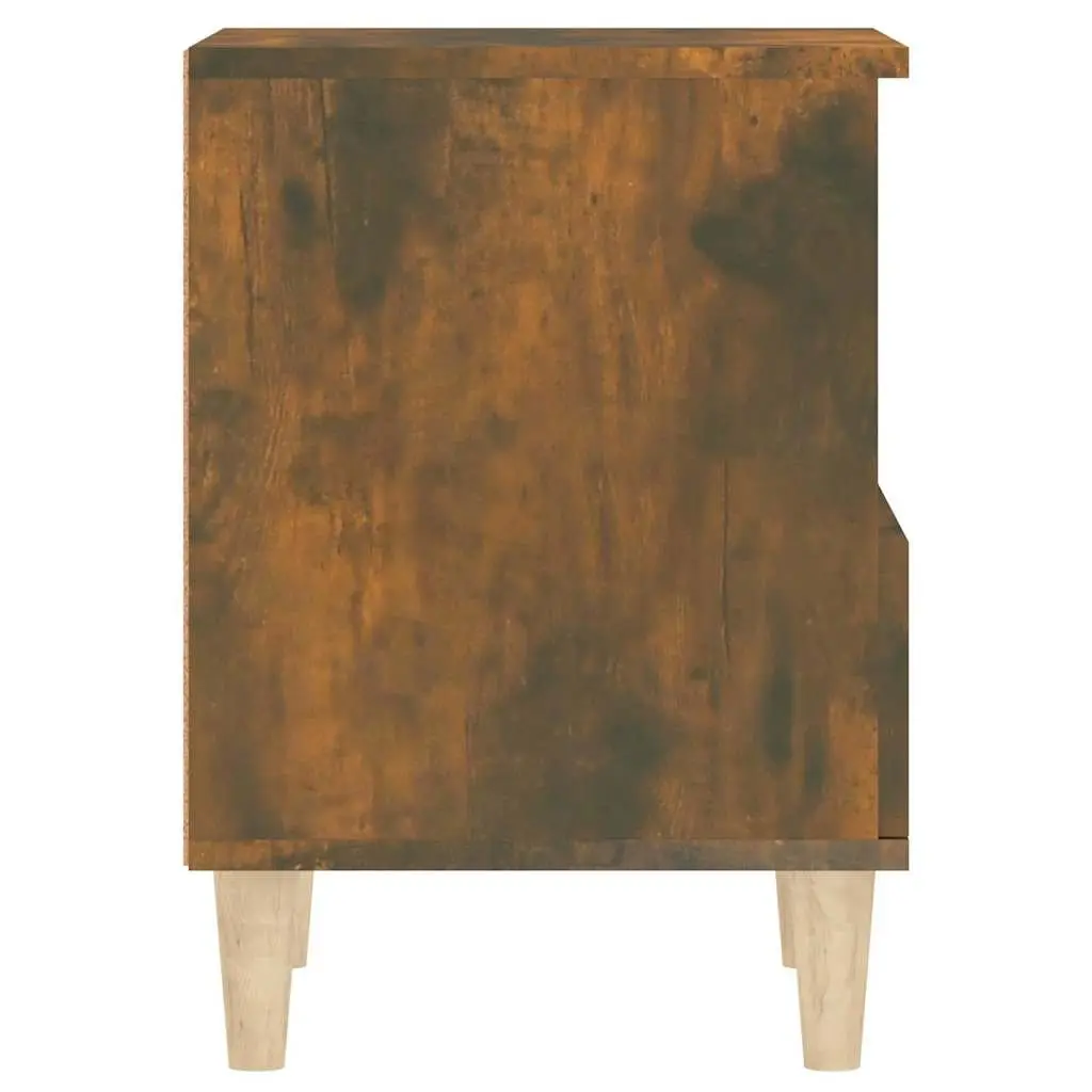 Bedside Cabinet Nightstand Storage Drawer 40x35x50cm Brown Wooden Legs