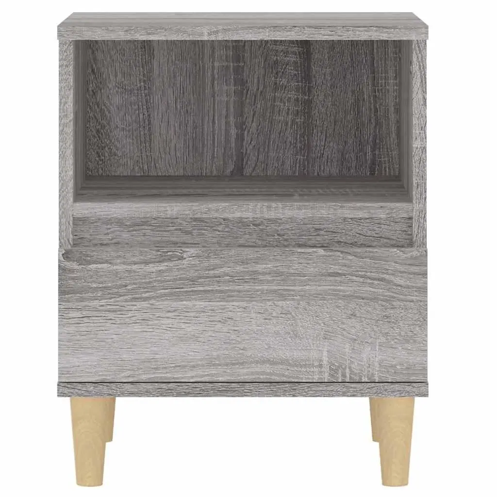Bedside Cabinets Storage Nightstand 40x35x50 cm Grey 2 Piece